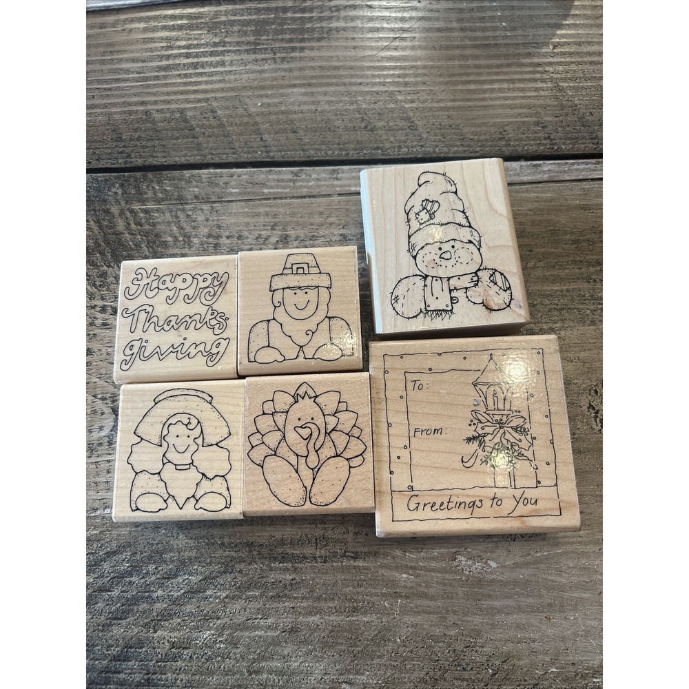 Lot JRL Designs  Thanksgiving And Christmas Peekin' Josh Snowman Rubber Stamps